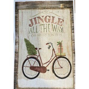 Red Bicycle Christmas Garden Flag Holiday Party Banner Gift Present Winter Decor